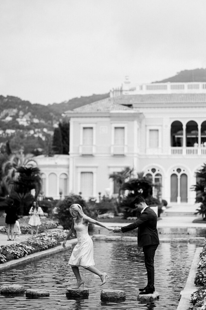 Villa Ephrussi de Rothschild proposal, French Riviera proposal photography, luxury proposal photographer, Saint-Jean-Cap-Ferrat, proposal photographer French Riviera, Nick Pritchard proposal, Villa Ephrussi gardens, Mediterranean proposal locations, romantic proposal photographer, French Riviera wedding photographer.