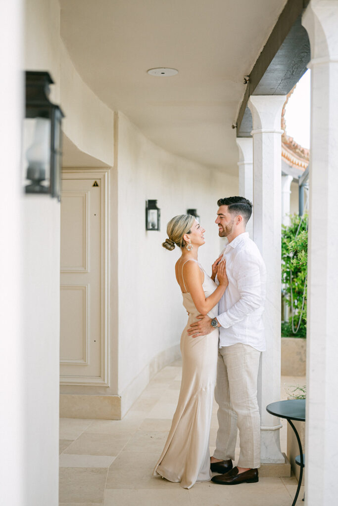 Engagement photo at Château de La Messardière in Saint-Tropez