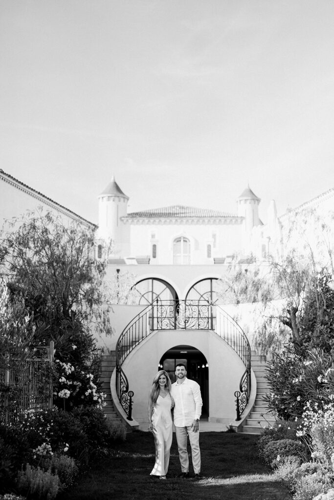 Engagement photo at Château de La Messardière in Saint-Tropez