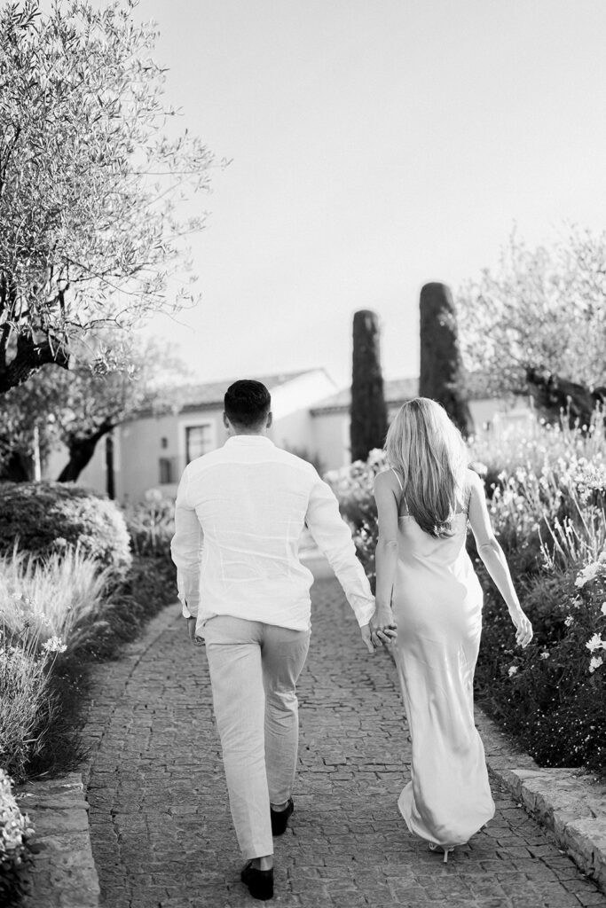 Engagement photo at Château de La Messardière in Saint-Tropez