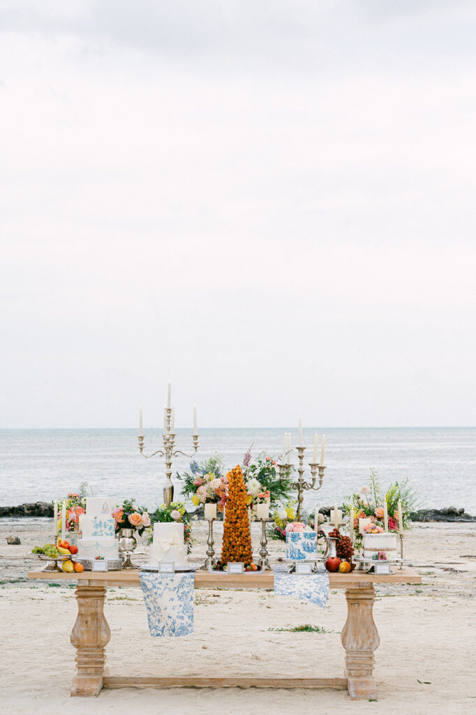 Keys Wedding French Style Islamorada tea table island