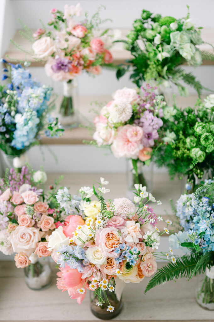 Getting ready Keys Wedding French Style Islamorada tea table island