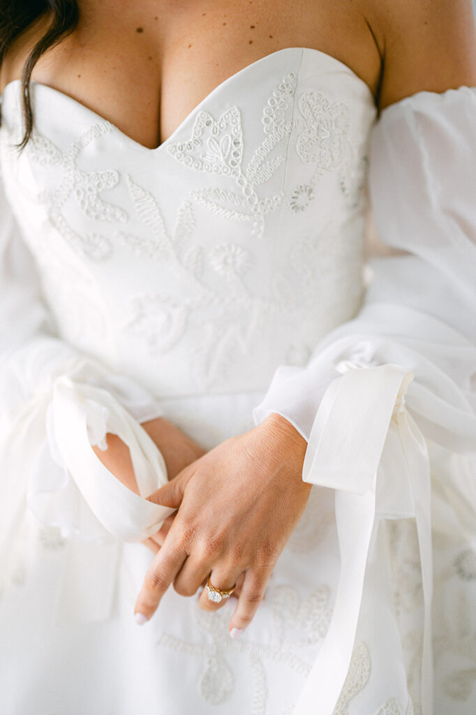 Getting ready Keys Wedding French Style Islamorada tea table island