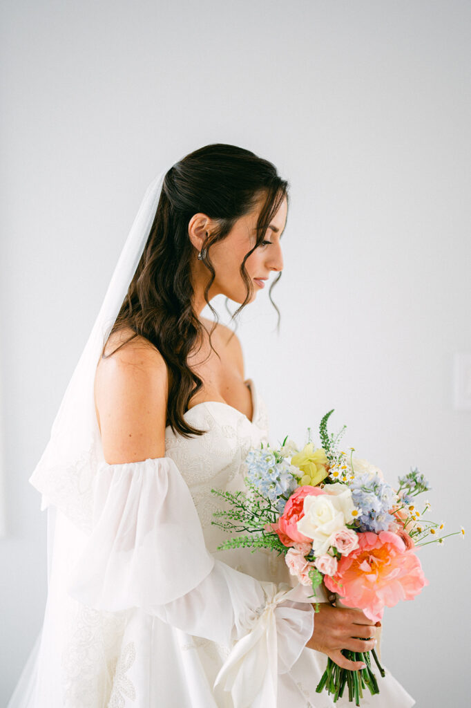 Getting ready Keys Wedding French Style Islamorada tea table island