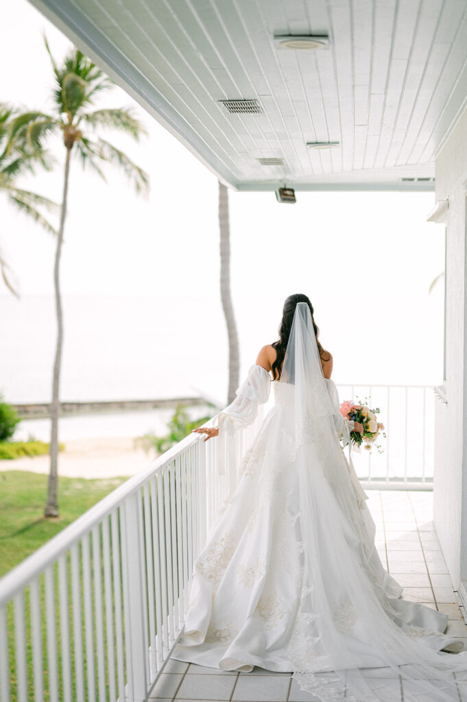 Getting ready Keys Wedding French Style Islamorada tea table island