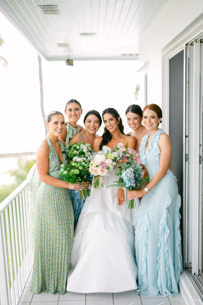 Getting ready Keys Wedding French Style Islamorada tea table island